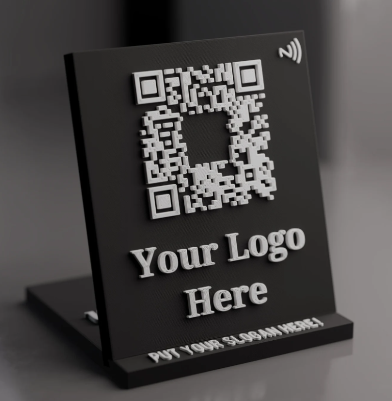 Customizable QR and NFC TAG Stand