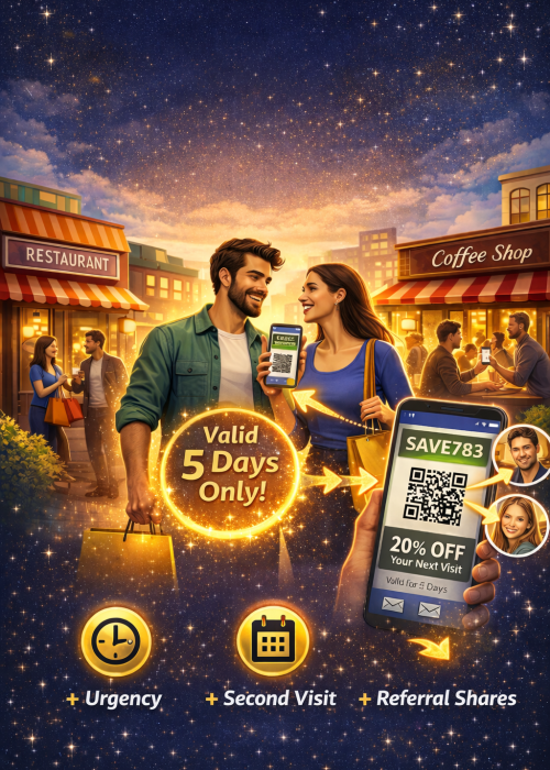 Local x discount code referral system